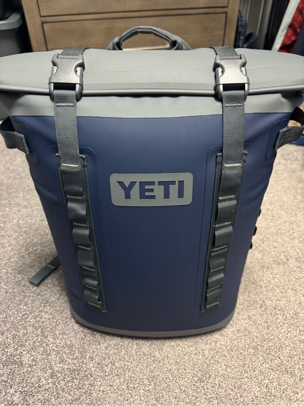 Yeti Navy and Gray Roll-Top Backpack